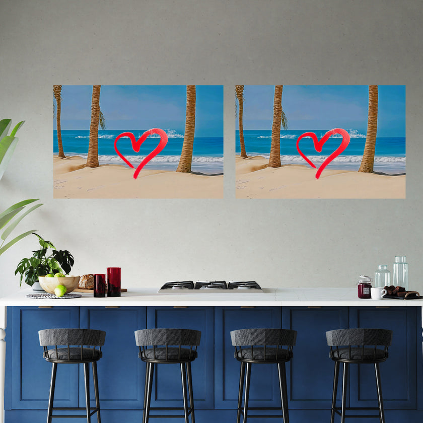 LOVE BEACH Original Wall Art Decor Love Collection Peel & Stick Affordable Long Lasting Home Design Gift