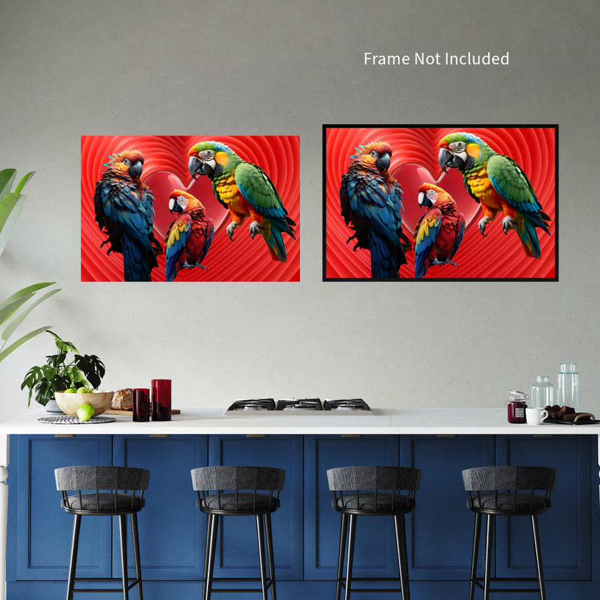 LOVE PARROTS Original Wall Art Decor Love Collection Peel & Stick Affordable Long Lasting Home Design Gift