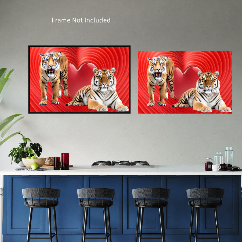 LOVE TIGERS Original Wall Art Decor Love Collection Peel & Stick Affordable Long Lasting Home Design Gift