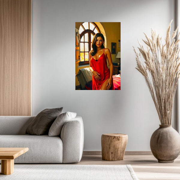 RED NEGLIGEE Original Wall Art Decor Blue Beauty Design Home Affordable Long Lasting Gift