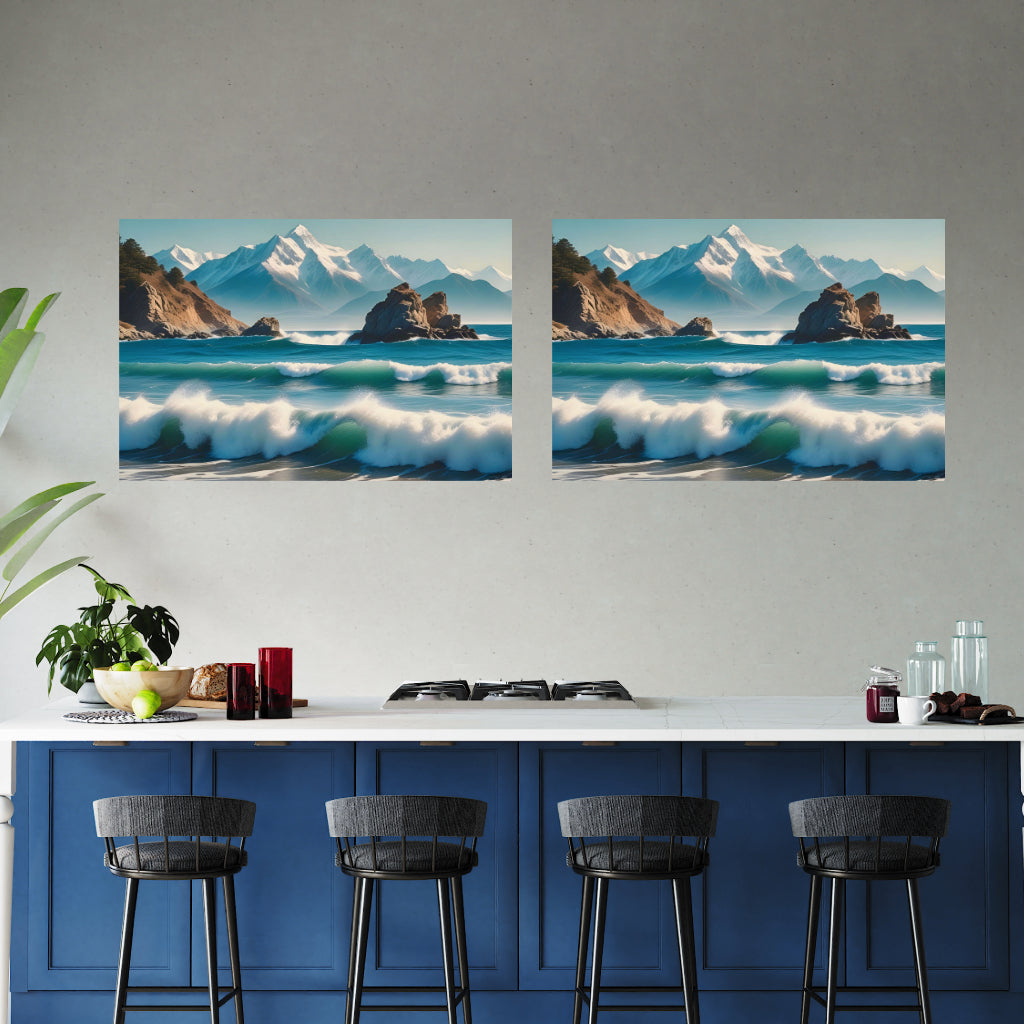 RISING OCEAN Original Wall Art Decor Peel & Stick Affordable Long Lasting Home Design Gift