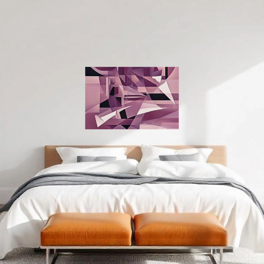 MAUVE Cubism Original Wall Art Decor Blue Beauty Design Home Affordable Long Lasting Gift