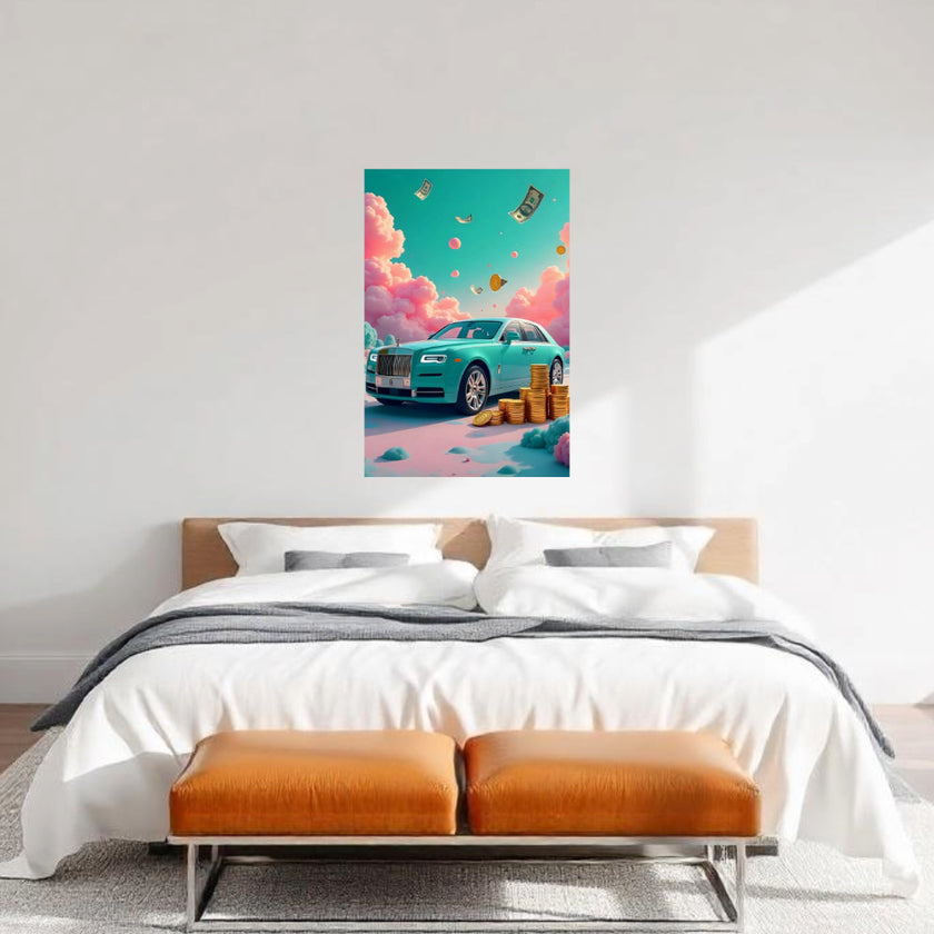 BITCOIN RICH Original Wall Art Decor Blue Beauty Design Home Affordable Long Lasting Gift