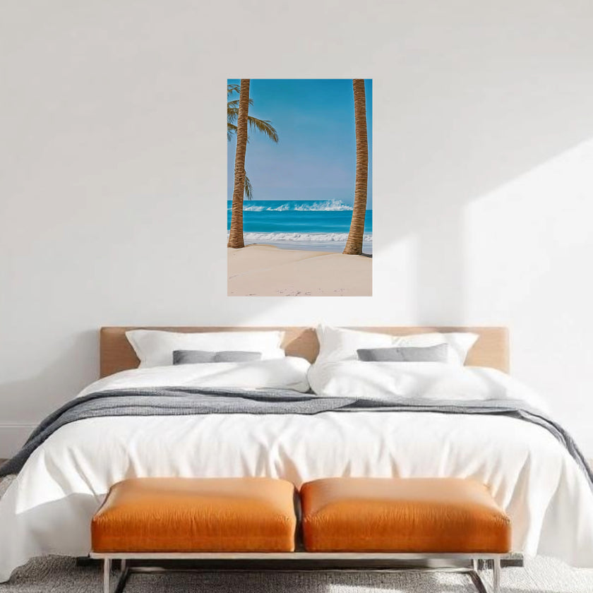 BEACH Wall Art Decor Peel & Stick Removable Repositionable Frameable Home Decor Gift