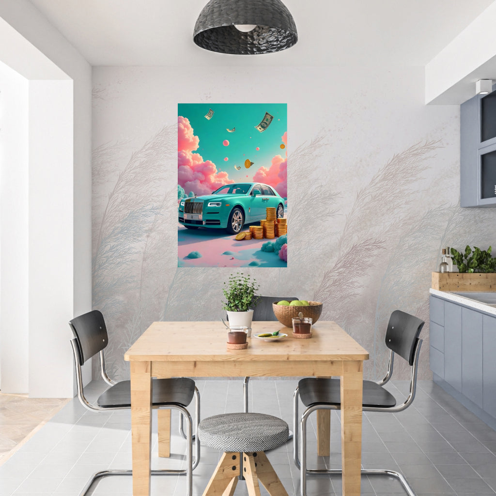 BITCOIN RICH Original Wall Art Decor Blue Beauty Design Home Affordable Long Lasting Gift