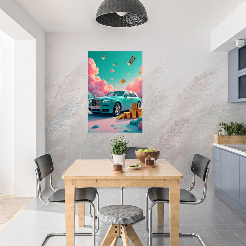BITCOIN RICH Original Wall Art Decor Blue Beauty Design Home Affordable Long Lasting Gift