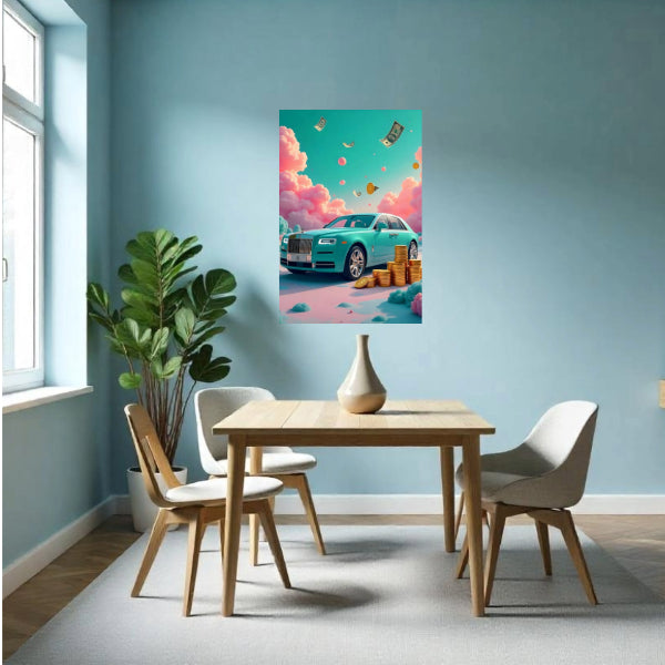 BITCOIN RICH Original Wall Art Decor Blue Beauty Design Home Affordable Long Lasting Gift