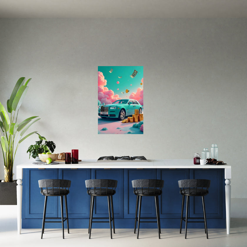 BITCOIN RICH Original Wall Art Decor Blue Beauty Design Home Affordable Long Lasting Gift