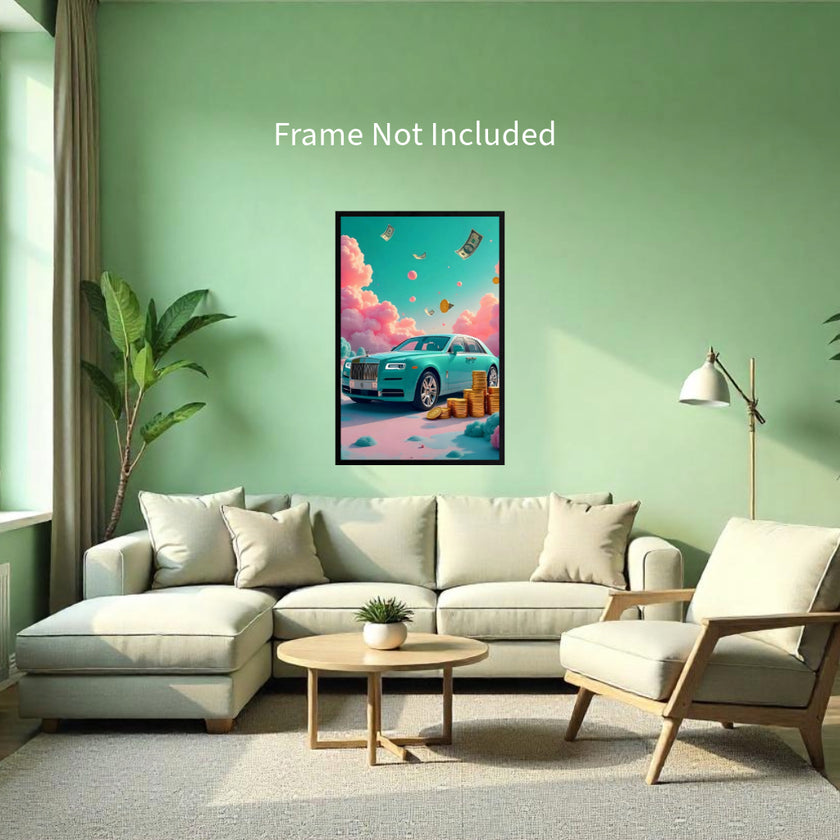 BITCOIN RICH Original Wall Art Decor Blue Beauty Design Home Affordable Long Lasting Gift