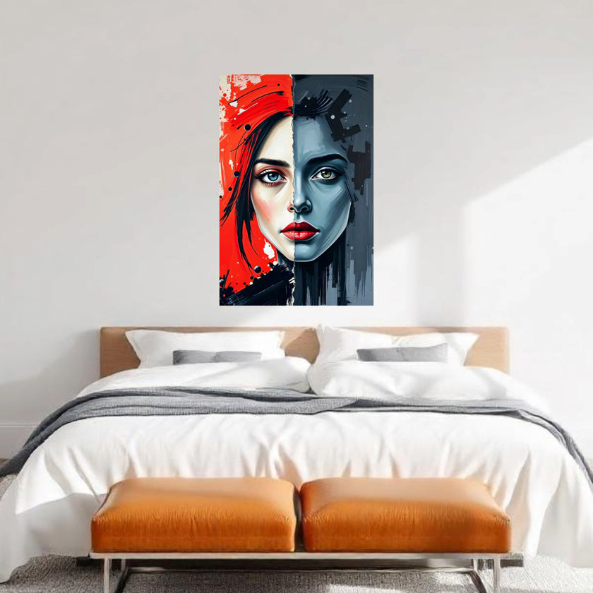 Abstract Portrait WHO AM I Wall Art Decor Peel & Stick Removable Repositionable Frameable Home Decor Gift