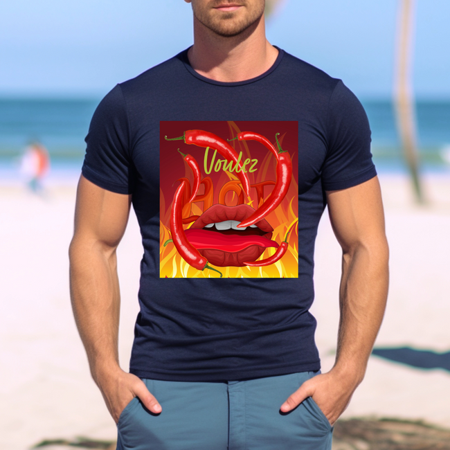 T-Shirt RED HOT Unisex Adult Size Fun Hot Modern Abstract Original Design Art Print Fit People Love