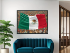 Wall Art MEXICAN MEXICO FLAG Canvas Print Painting Original Giclee + Frame Love Nice Beauty Fun Design Fit Hot House Home Office Gift Ready Hang