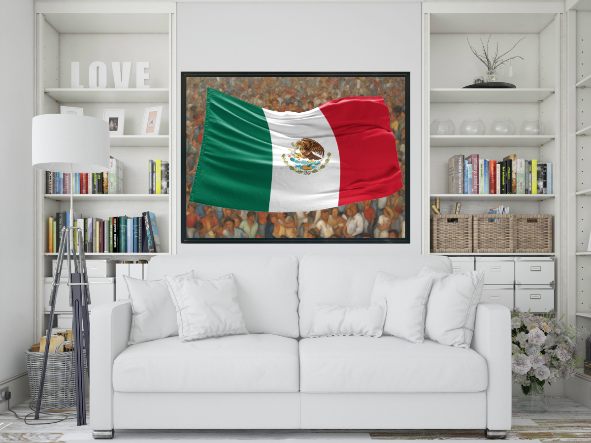 Wall Art MEXICAN MEXICO FLAG Canvas Print Painting Original Giclee + Frame Love Nice Beauty Fun Design Fit Hot House Home Office Gift Ready Hang