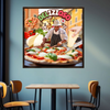 Wall Art PIZZA Canvas Print Painting Original Giclee 32X32 + Frame Love Italian Food Nice Beauty Fun Design Fit House Home Office Gift Ready Hang Living