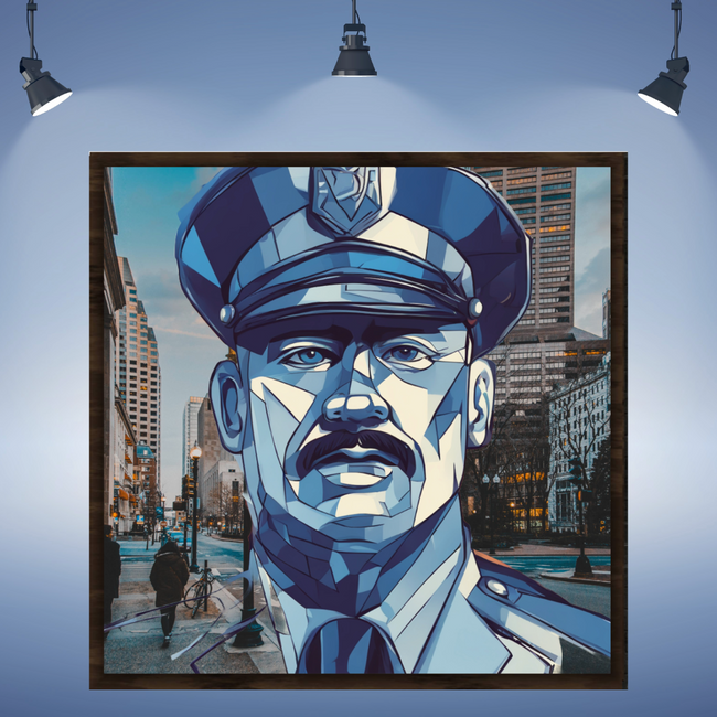 Wall Art POLICEMAN Canvas Print Art Painting Original Giclee + Frame  Love Nice Beauty Fun Design Fit Hot House Home Office Gift Ready Hang Living