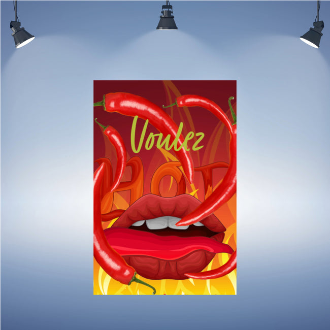 Wall Art RED HOT Canvas Print Art Deco Painting Giclee 24x36 Gallery Wrap Love Hot Chili Pepper Food