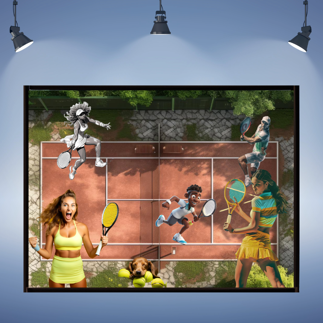 Wall Art TENNIS Sport Canvas Print Painting Original Giclee + Frame Love Nice Beauty Fun Design Fit Hot House Home Office Gift Ready to Hang Living