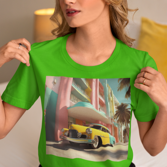 T-Shirt Art Deco MY NEW CAR Unisex Adult Size Fun Hot Modern Abstract Original Design Art Print Fit People Love