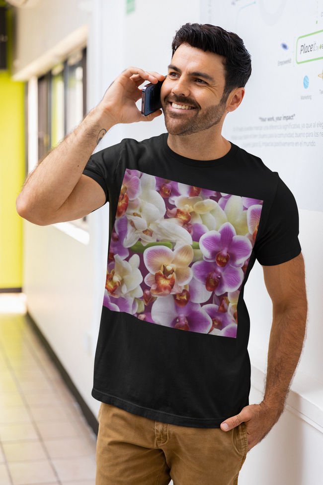 T-Shirt ORCHIDS Flower Collection Unisex Adult Size Fun Hot Modern Abstract Original Design Art Print Fit People Love