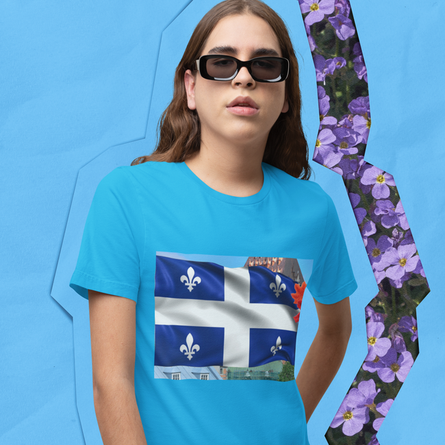 T-Shirt CANADA QUEBEC QC Flag Original Design Unisex Adult Sizes Show Friend Love Fun Gift Beauty Jersey Like Art Fit People Style Work Home