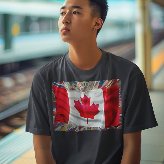 Canadian flag on t-shirt