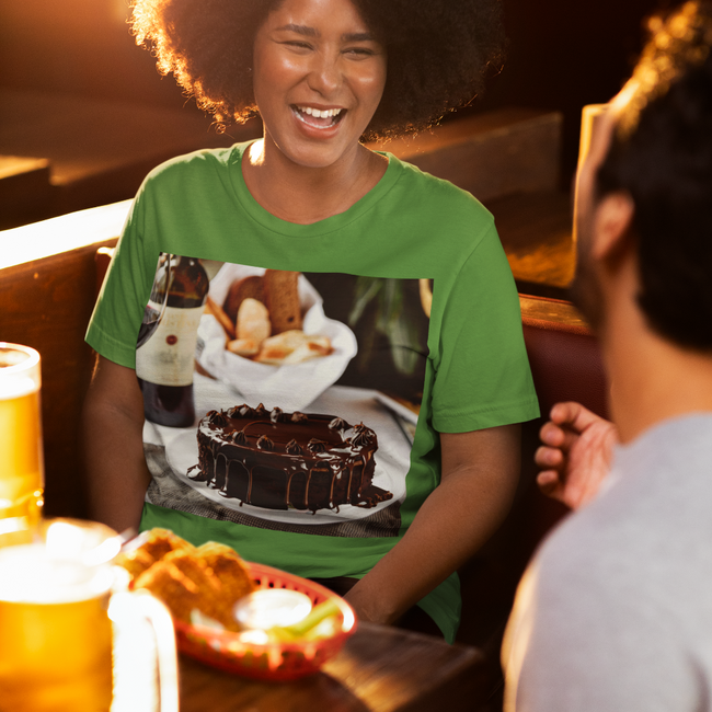 T-Shirt CHOCOLATE CAKE Food Collection Love Unisex Beauty T-shirt Jersey Short Sleeve Tee Art Design Work Party Gift Mother Girlfriend Boyfriend Kid Fun Home