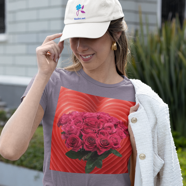 T-Shirt LOVE ROSES BOUQUET Original Unisex Love Beauty Design Art Jersey Short Sleeve Red Flower Style Work Party Gift Mother Girlfriend