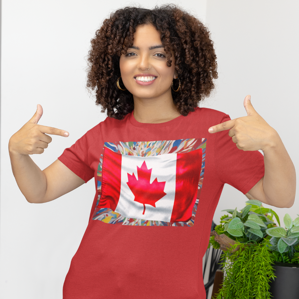 T-Shirt CANADA FLAG Original Design Unisex Adult Sizes Show Friend Love Fun Gift Beauty Jersey Tee Like Art Fit People Style Work Home Party