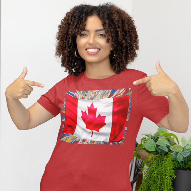 T-Shirt CANADA FLAG Original Design Unisex Adult Sizes Show Friend Love Fun Gift Beauty Jersey Tee Like Art Fit People Style Work Home Party