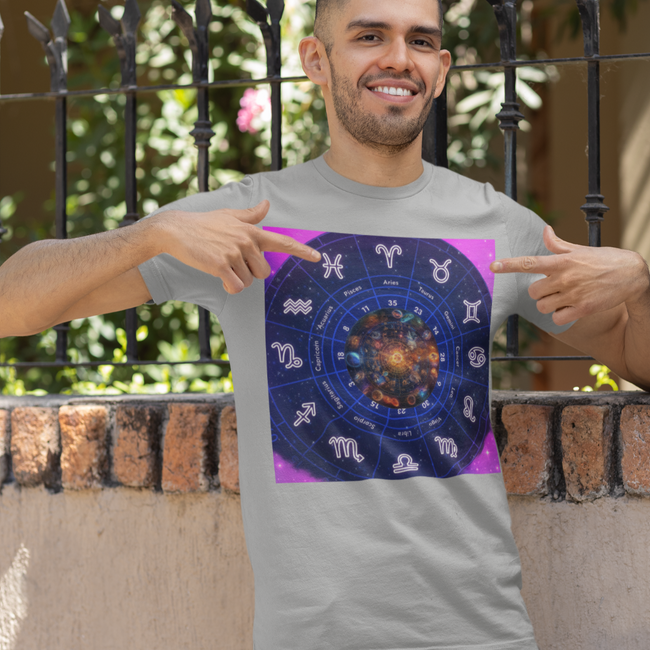 T-Shirt ASTROLOGY Beauty Unisex Design Study Celestial Sun Moon Star Zodiac Sign Planet Bodies Birth Chart Reading Unisex Short Sleeve Tee