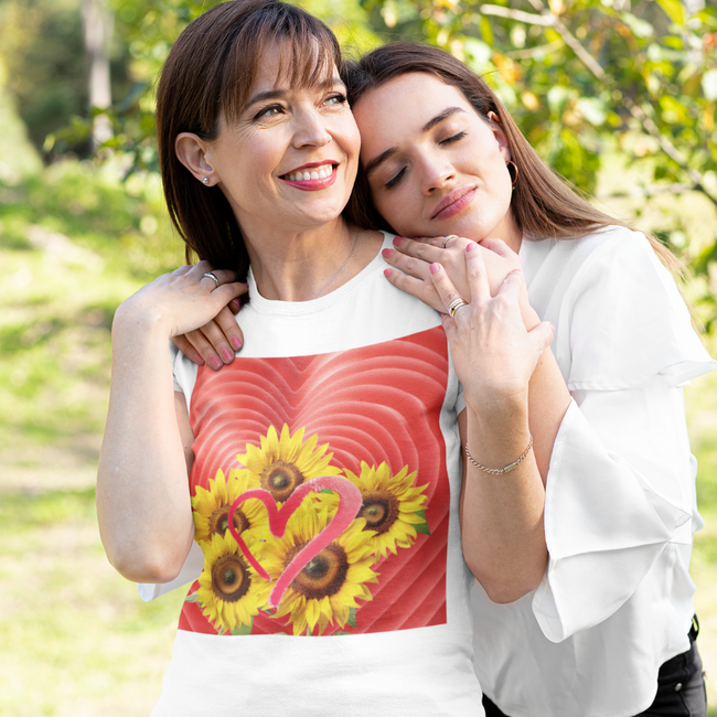 T-Shirt Love SUNFLOWERS Original Flower Design Unisex Adult Sizes Show Mother Love Fun Beauty Jersey Tee Love Art Fit People Work