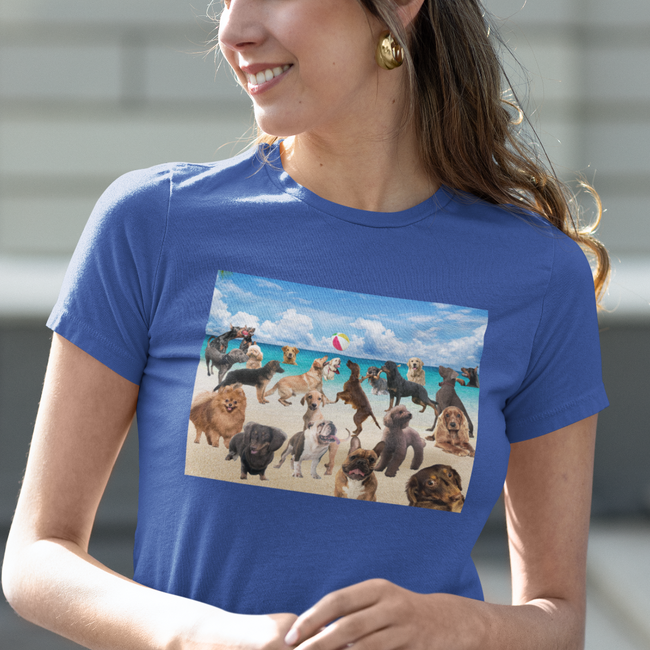 T-Shirt BEACH DOG PARK Fun Beauty Art Animal Lover Design Shirt Jersey Short Sleeve Style Tee Fit for Summer Party Gift for Her Him Happy People