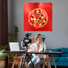 Wall Art LOVE PIZZA Canvas Print Painting Original Giclee 32X32 GW Nice Beauty Food Fun Design Fit Hot House Home Office Gift Ready Hang Living