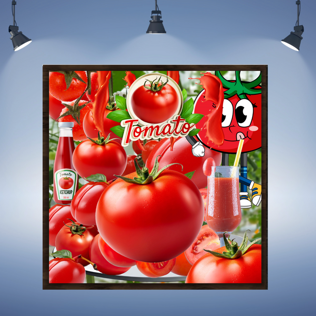 Wall Art TOMATOES Canvas Print Painting Original Giclee + Frame Love Food Nice Beauty Fun Design Fit Hot House Home Office Gift Ready Hang Living