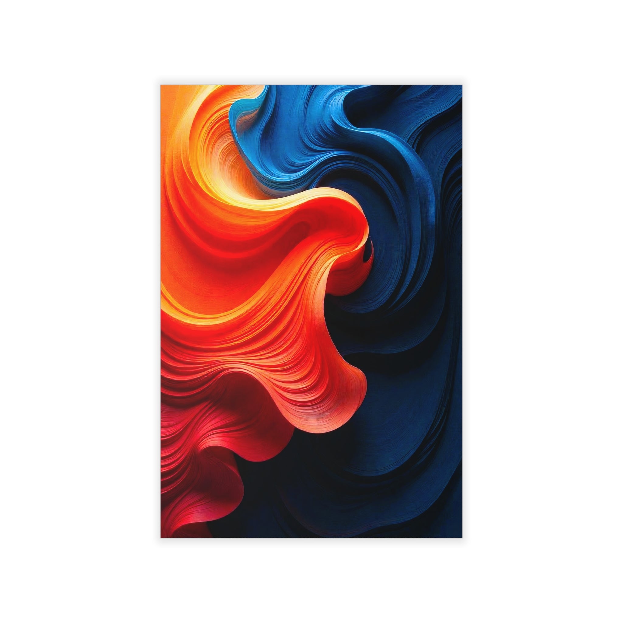 BLUE ORANGE Abstract Wall Art Decal - Peel & Stick, Removable, Repositionable