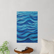 BLUE WAVES Abstract Wall Art Decal - Peel & Stick, Removable, Repositionable – Affordable Home Decor Gift