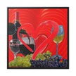 Wall Art LOVE WINE Painting Original Giclee Print Canvas 32X32 + Frame Nice Food Heart Beauty Fun Design Fit Hot House Home Living Office Gift Ready to Hang