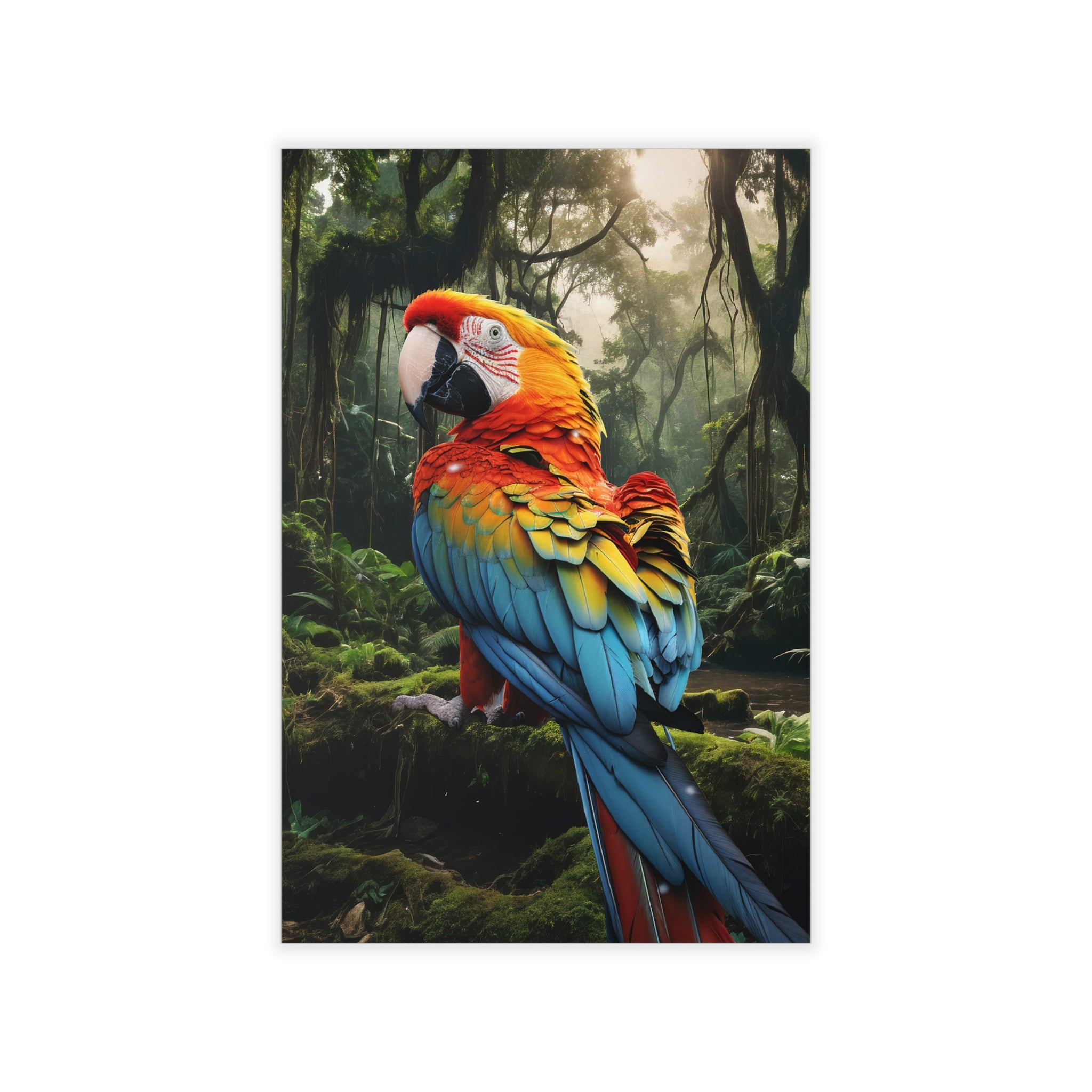 PARROT Wall Art Decor Peel & Stick Removable Repositionable Frameable Home Decor Gift