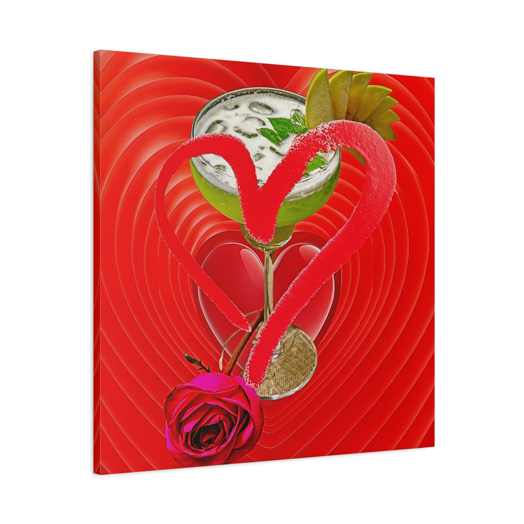 Wall Art LOVE MARGARITA Canvas Print Painting Original Giclee 40X30 GW Nice Beauty Food, Wine & Drinks Design Fit Red Hot House Home Living Office Gift Ready to Hang