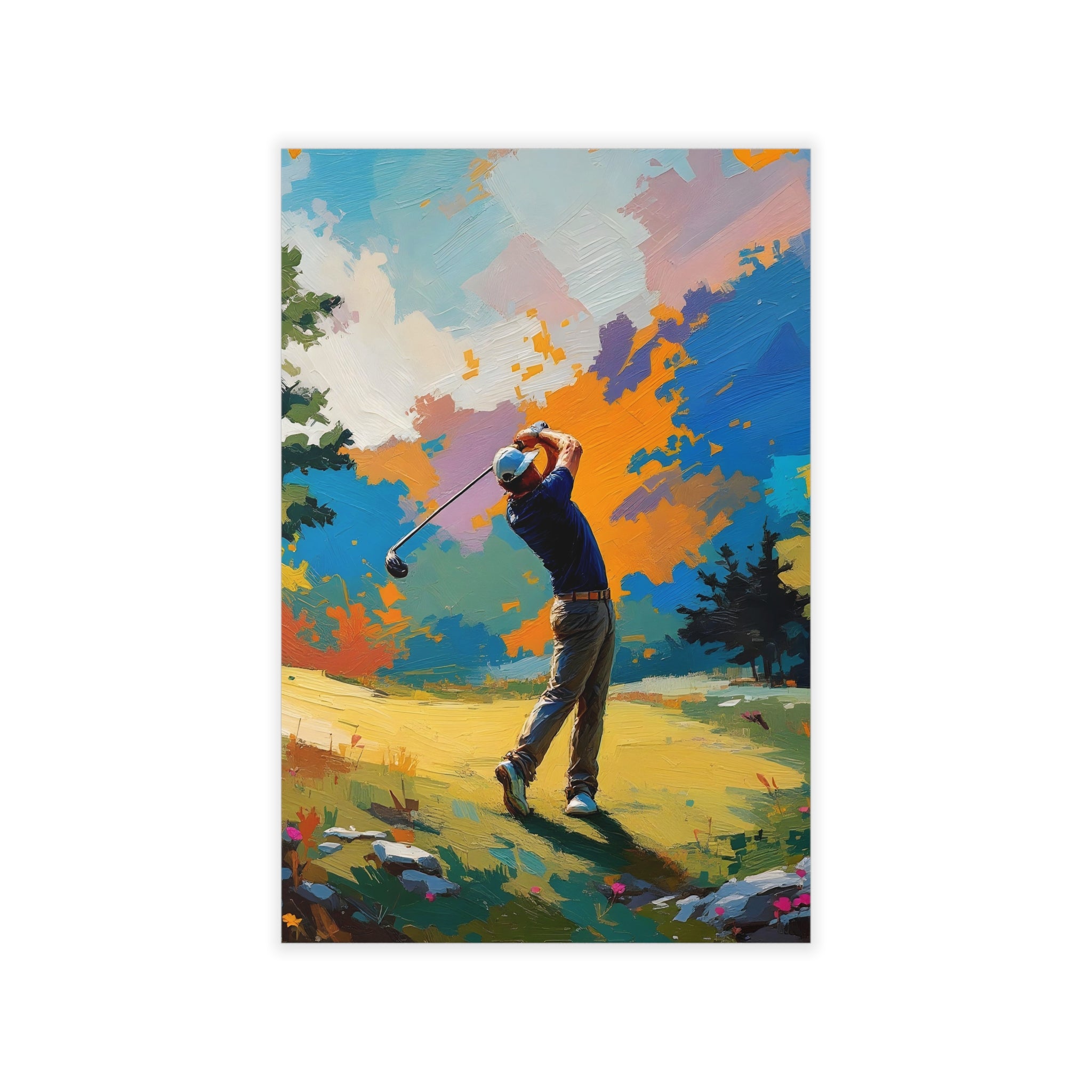 GOLF SWING Wall Art Decor Peel & Stick Removable Repositionable Frameable Home Decor Gift