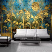 Abstract Golden Forest Artistic Mural Wallcovering #49 | Modern Home Decor | 9+ Sizes | 7 Materials