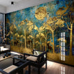 Abstract Golden Forest Artistic Mural Wallcovering #49 | Modern Home Decor | 9+ Sizes | 7 Materials