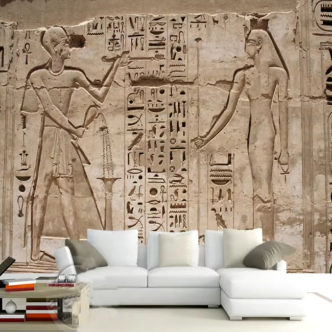 Ancient Egypt Pharaoh Stone Carving  #24 | Wallcovering Home Decor | 9+ Sizes | 7 Materials