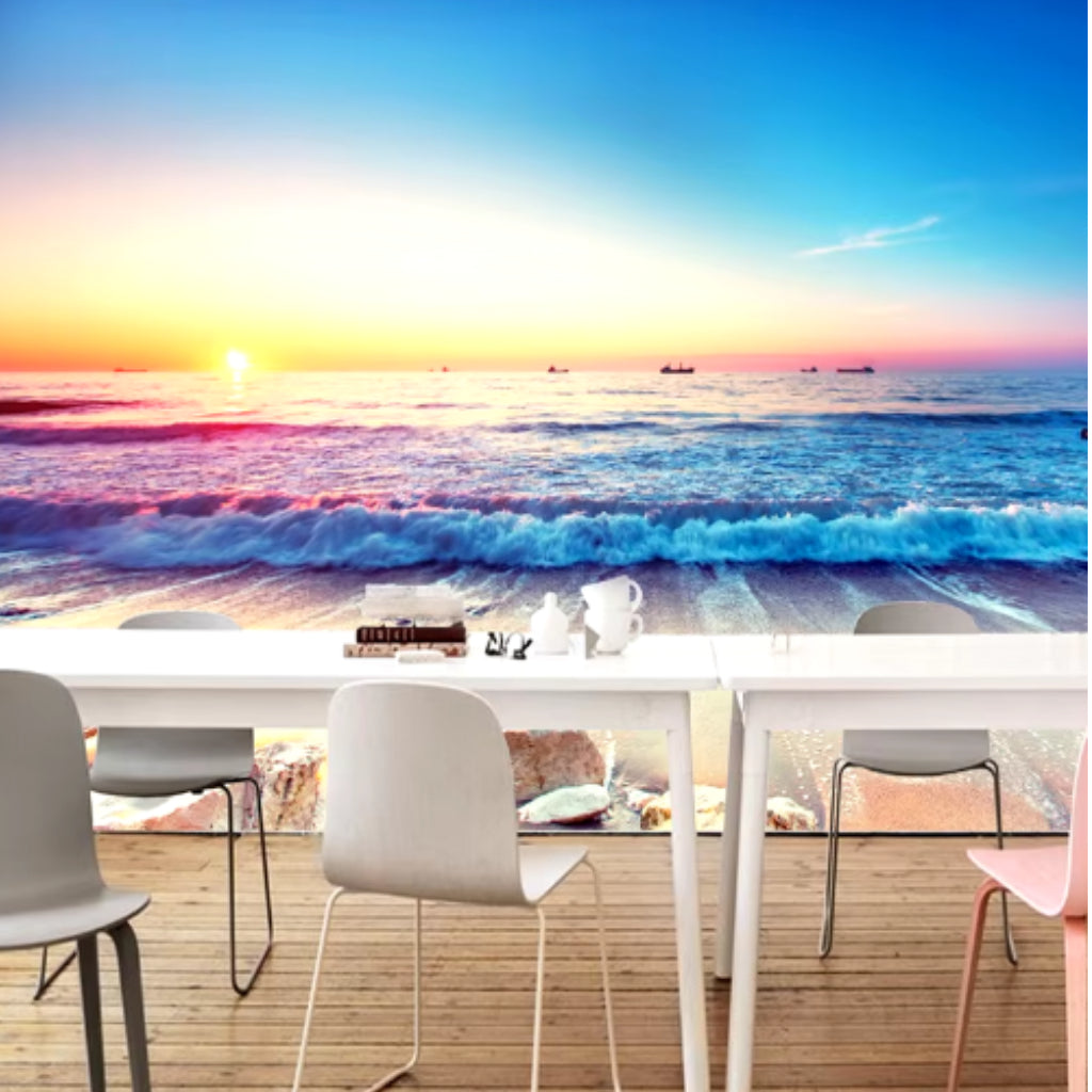 Beach Mural 3D Wallcovering #51 | Home Decor | 9+ Sizes | 7 Materials