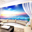 Beach Balcony Mural Wallcovering #52 | 7 Formats | 9+ Sizes