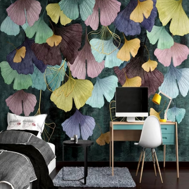 Big Leaf Mural Artistic Wallcovering #30 | Home Decor | 9+ Sizes | 7 Materials