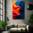 BLUE ORANGE Abstract Wall Art Decal - Peel & Stick, Removable, Repositionable