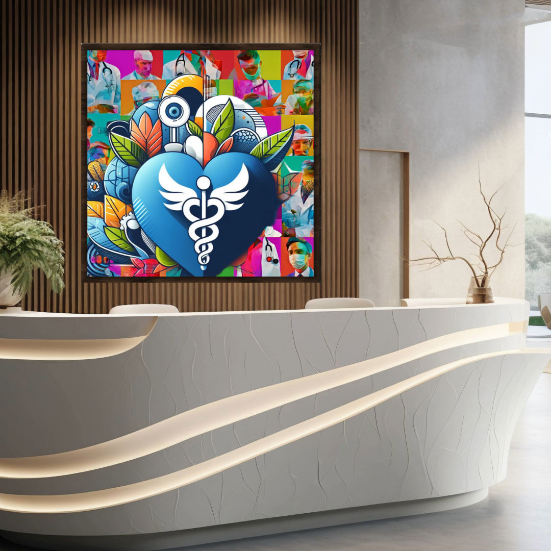 Wall Art DOCTOR Canvas Print Art Painting Original Giclee 32X32 + Frame Love Nice Beauty Fun Design Fit Sick Hot House Home Office Gift Ready Hang Living