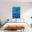 BLUE WAVES Abstract Wall Art Decal - Peel & Stick, Removable, Repositionable – Affordable Home Decor Gift