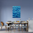 BLUE WAVES Abstract Wall Art Decal - Peel & Stick, Removable, Repositionable – Affordable Home Decor Gift